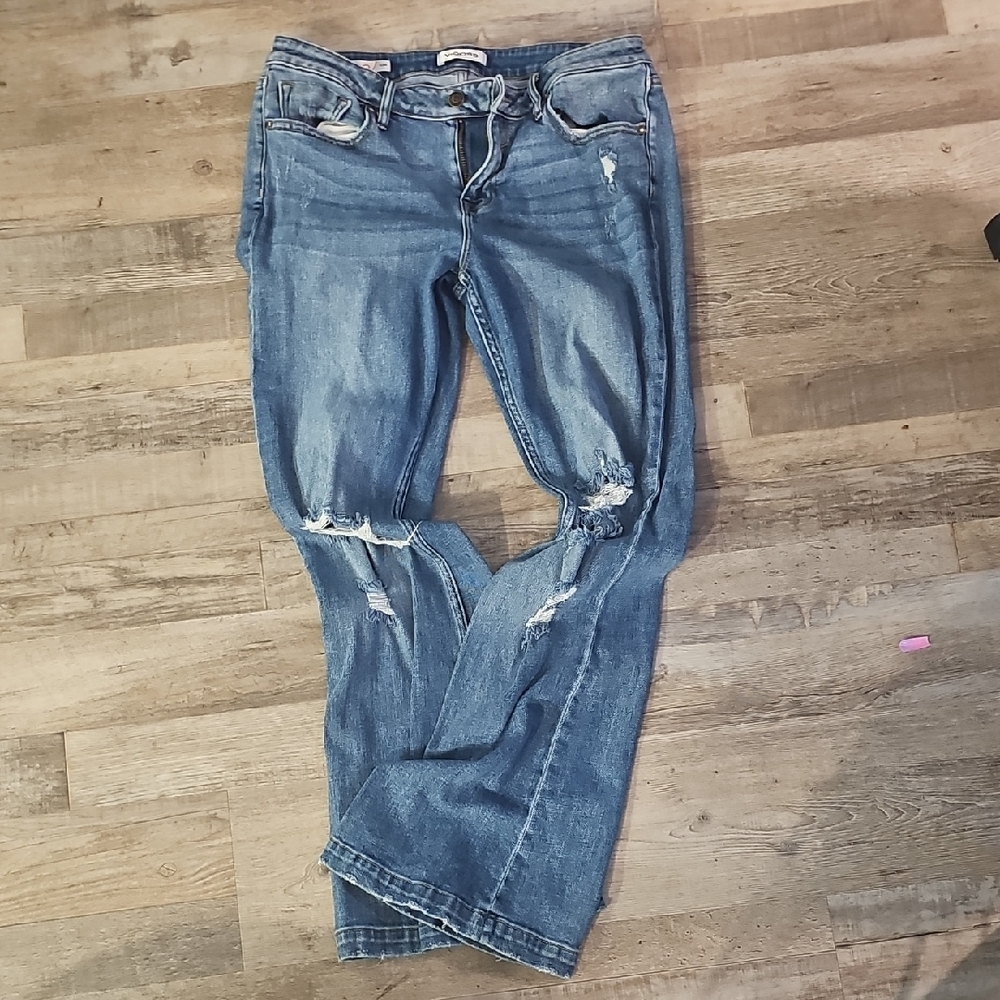 Women's Distressed Blue Jeans